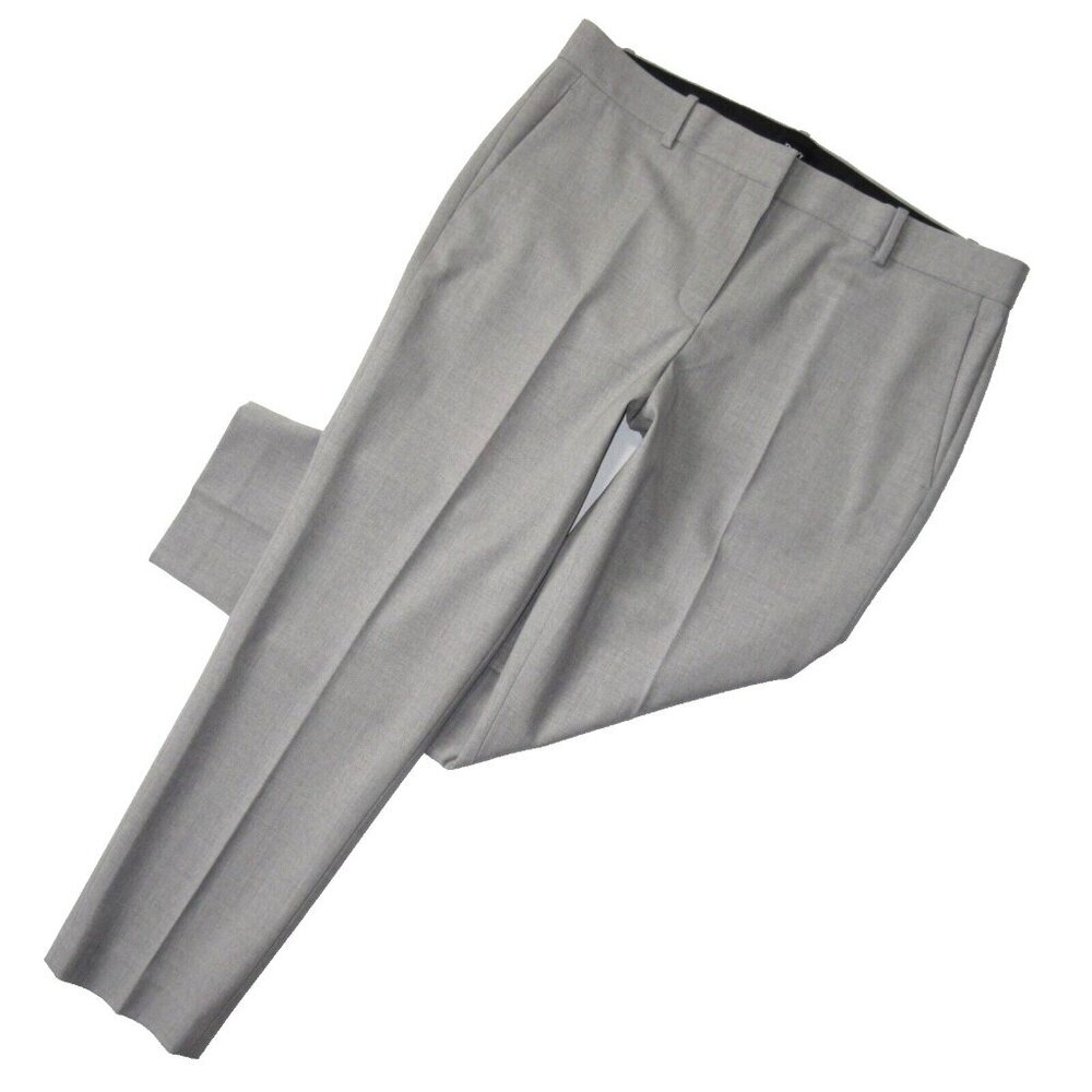 NWT Theory Testra in Grey Fall Wool Twill Stretch Slim Ankle Pants 12
